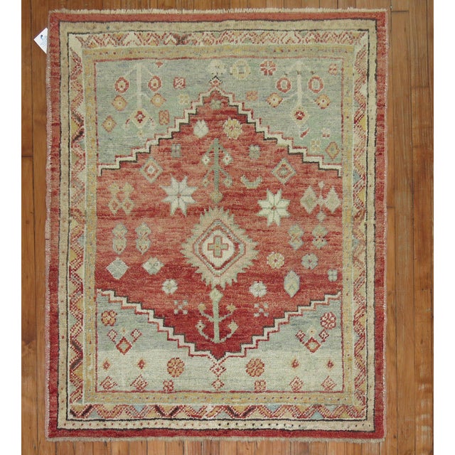 Early 20th-century authentic Anatolian square scatter rug Measures: 3'7'' x 4'5''
