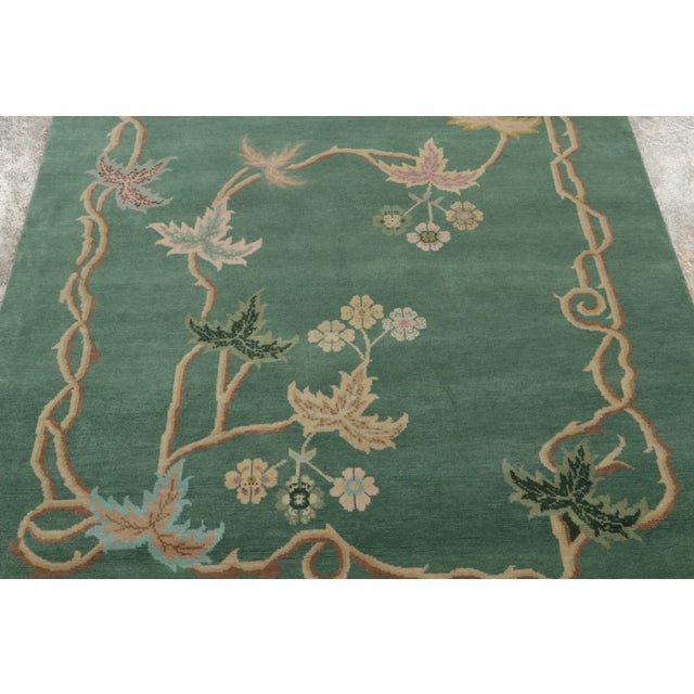 Art Deco Chinese Art Deco Style Floral Wool Rug by Rug & Kilim, India For Sale - Image 3 of 9