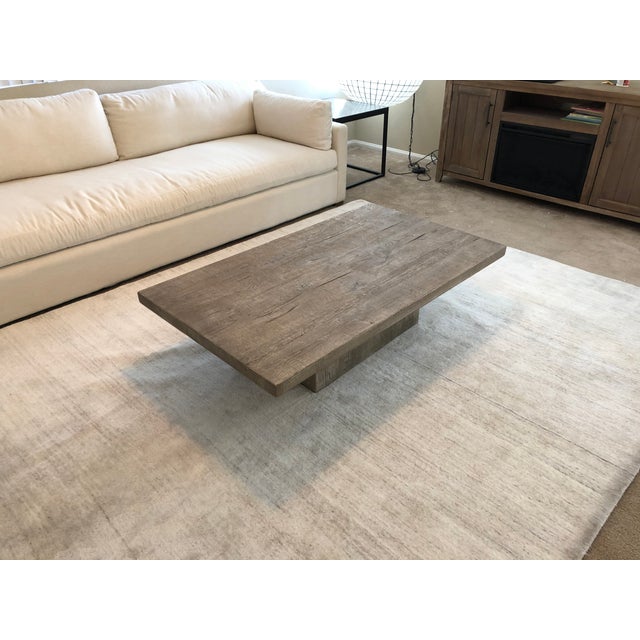 Contemporary Scandinavian Restoration Hardware Reclaimed Russian Oak Plinth Coffee Table Chairish