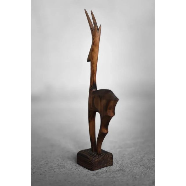 Danish Mid-Century Modern Dark Wood Gazelle Figurine, 1960s For Sale - Image 9 of 11