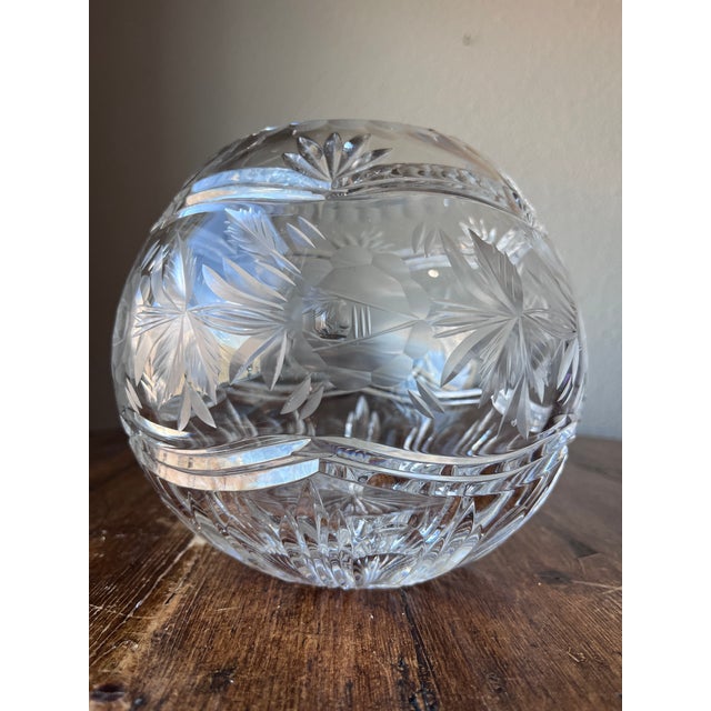 Waterford Crystal Vintage Etched and Cut Crystal Glass Rose Bowl 6" For Sale - Image 4 of 10