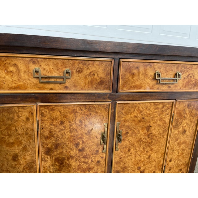 1970s Art Deco Bernhardt Burl Wood Storage Cabinet For Sale In Los Angeles - Image 6 of 12