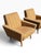Mid-Century Modern Pair of Danish Modern Lounge Chairs | Sculptural Flared Arms in Woven Tweed | Tapered Wood Legs | C. 1960s For Sale - Image 3 of 16