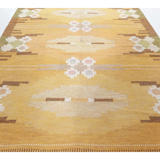 Doris Leslie Blau Vintage Swedish Flat Weave Rug by Ingegerd Silow For Sale - Image 4 of 8