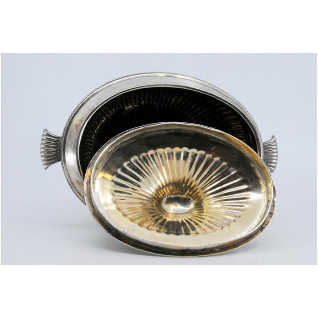 Sugar Bowl in Fluted Silver with Pearly Frieze and Outer Handles For Sale - Image 4 of 10