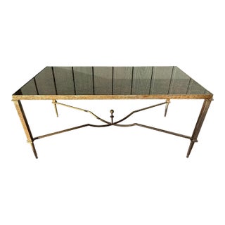 Vintage Stone and Metal Coffee Table For Sale