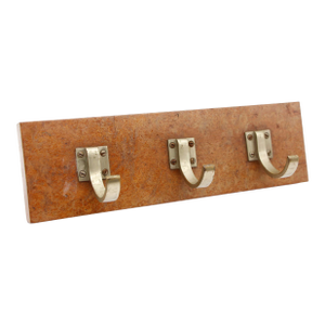 European Vintage Aluminum Triple Hook Wall Rack