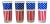 1970s Stars and Stripes Glass Tumblers - Set of 4 For Sale
