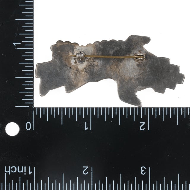 Contemporary 40's-50's Zuni Rainbow Dancer pin For Sale - Image 3 of 4