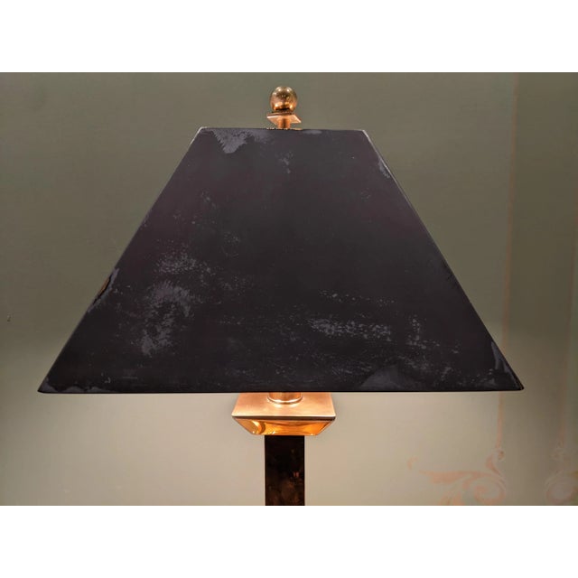 Mid 20th Century Mid 20th Century Solid Copper Art Deco Hollywood Regency Neoclassical Column Pillar Table Lamp For Sale - Image 5 of 12