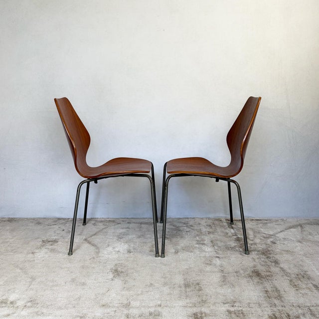 Mid-Century Modern Danish Chairs by Herbert Hirche for Jofa Stalmobler, 1950s, Set of 2 For Sale - Image 3 of 11