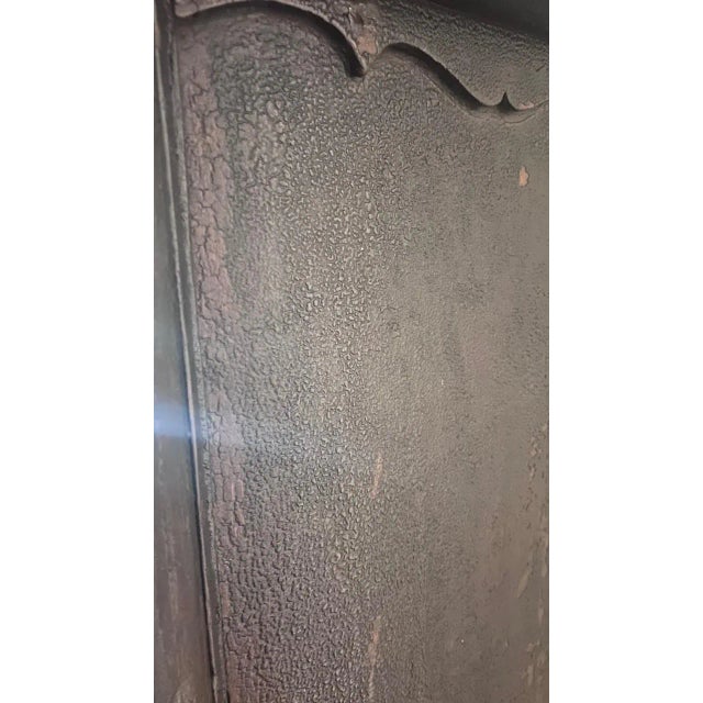 Late 20th Century Monumental Chinese Style Carved Wood Wedding Cabinet With Timeworn Patina For Sale - Image 9 of 12