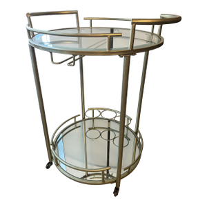 Vintage Rolling 2 Tier Champagne Bar Cart