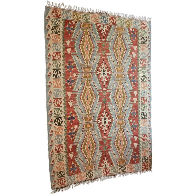 1970s Large Vintage Hand-Knotted Anatolian Kilim, 1970s For Sale - Image 5 of 12