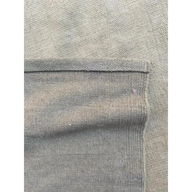 Vintage Indian Modern Khaki Color Flat Rug For Sale - Image 12 of 13