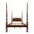 Vintage Mahogany Rice Carved Poster Bed Queen Size For Sale