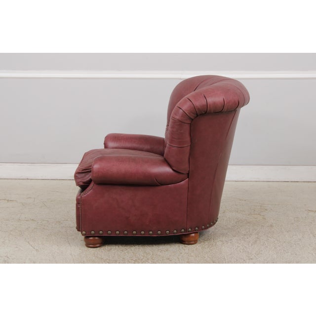 Restoration Hardware Restoration Hardware Ralph Lauren Tufted Leather Lounge Chair For Sale - Image 4 of 16