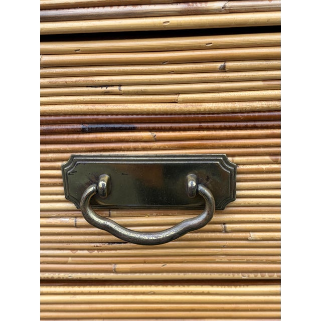Gabriella Crespi Vintage Gabriella Crespi Pencil Reed Rattan Tall Dresser For Sale - Image 4 of 10