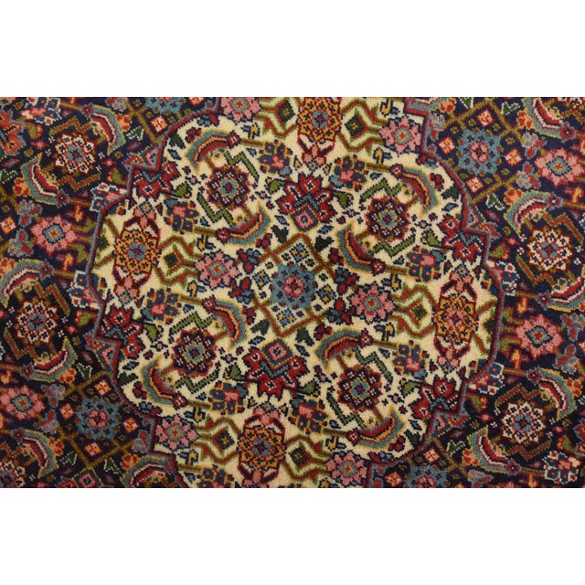 Red Sarouk Rug 8’3” X 10’11” Red Wool Vintage Traditional Hand-Knotted Carpet For Sale - Image 8 of 15