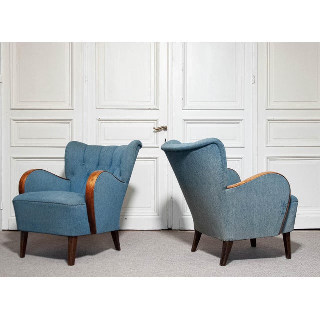 Set of Art Nouveau Swedish Club Chairs, 1940s For Sale - Image 13 of 13