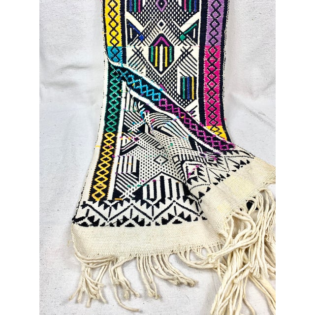 Vintage Embroidered Folk Art Style Table Runner For Sale - Image 9 of 11