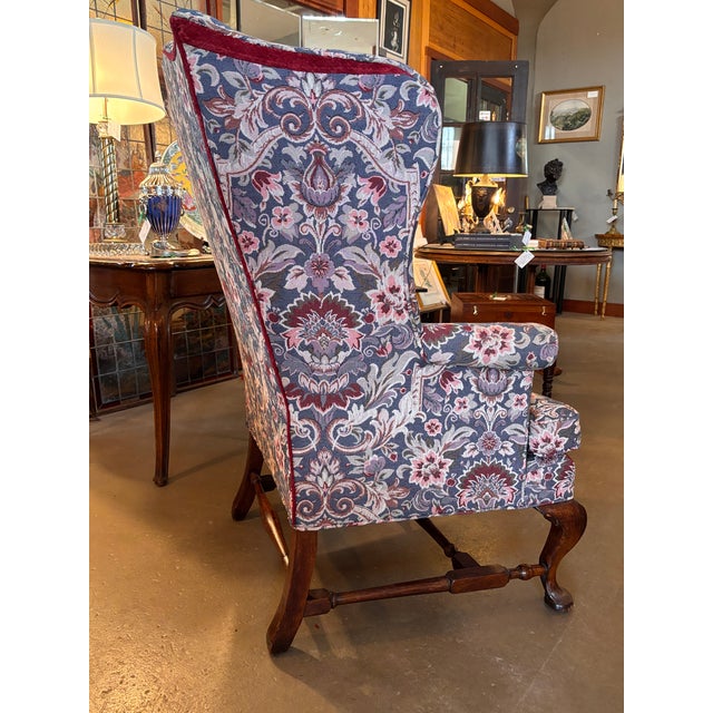 Mid 18th Century Antique Queen Anne Wingback Armchair For Sale - Image 5 of 8