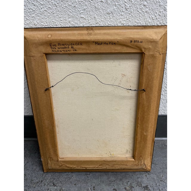 Eve Binswanger "Meditation" Abstract Oil on Canvas, Vintage For Sale In San Francisco - Image 6 of 12