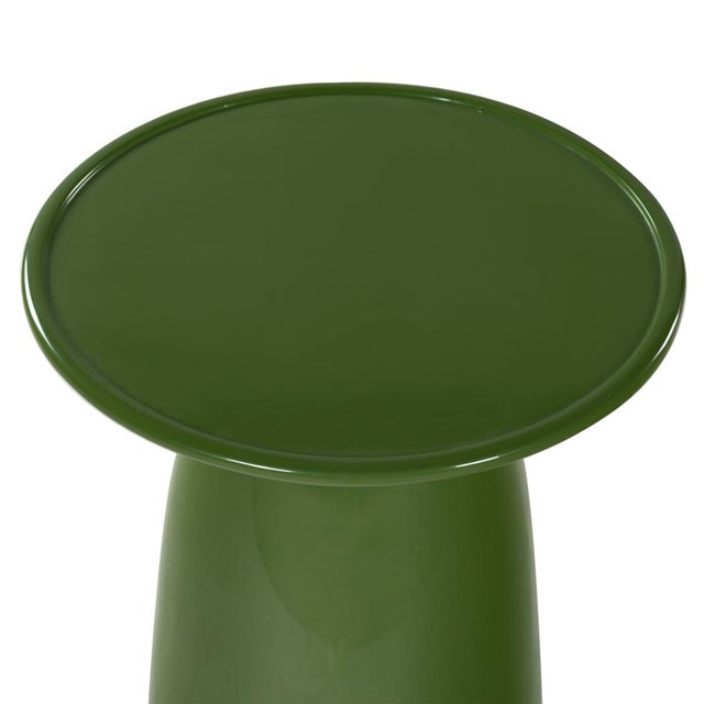 Spritely Home Stephan Concrete High Gloss Accent Table in Olive Green For Sale - Image 4 of 9