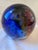 Large 10 Lbs. Studio Art Glass Sphere Controlled Bubble Orb Murano Style Decor Rainbow Paper Weight For Sale - Image 11 of 13