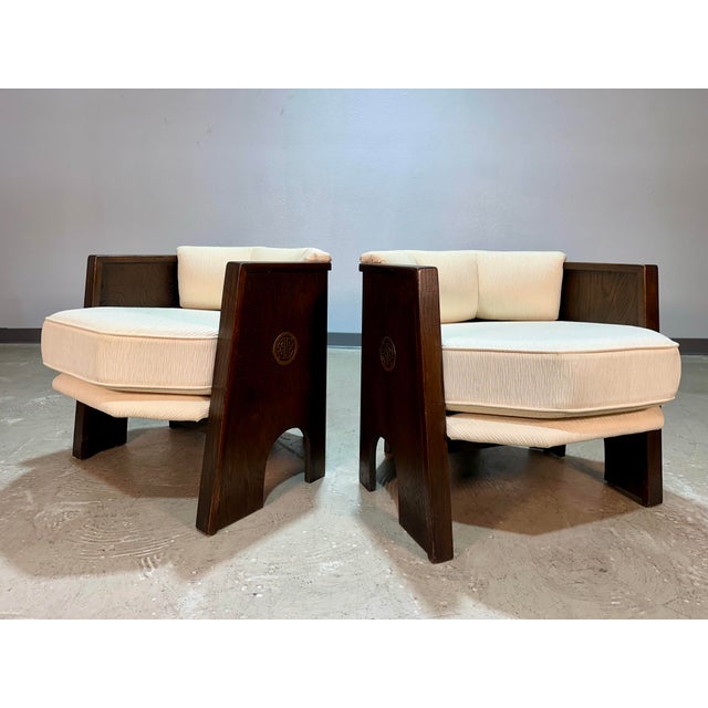 Mid-Century Modern 1970s Pair of Adrian Pearsall Attrb Strictly Spanish Hexagonal Brutalist Club Chairs For Sale - Image 3 of 12