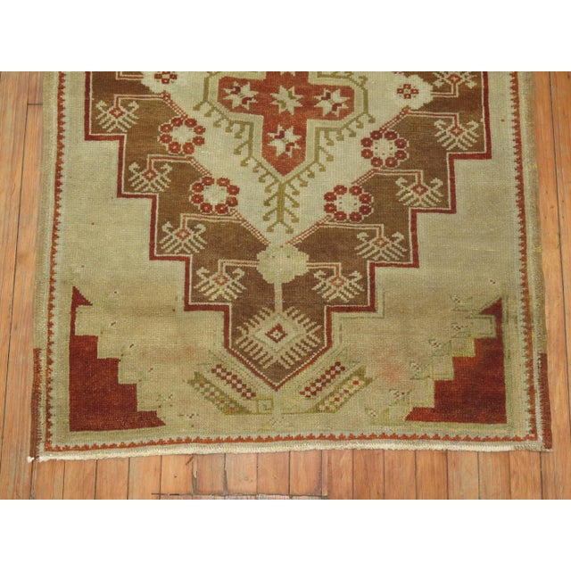 Textile Vintage Zabihi Collection Small Camel Turkish Anatolian Rug - 3'2" x 4'3" For Sale - Image 7 of 8