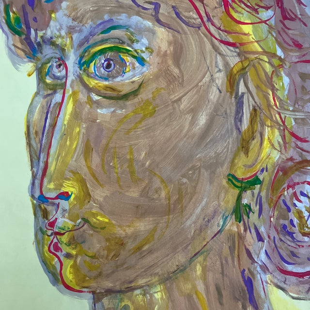 Contemporary original abstract portrait painting by EJ Hartmann. Signed and dated. Measures 12x18.5. Check out my shop...