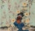 Chinoiserie 18" *36"/Panel, Chinoiserie Mint Green Pheasant Floral 2-Panel Wallpaper Panels, No Frame, Tea Paper For Sale - Image 3 of 6