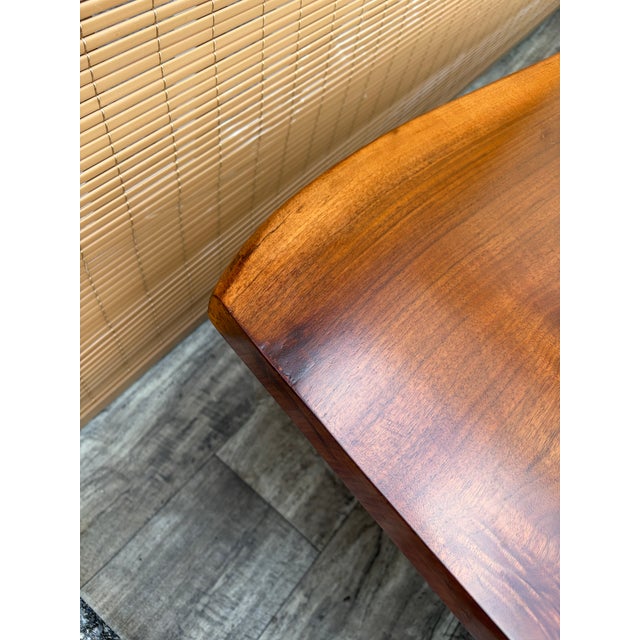 Organic Live-Edge Solid Wood Coffee Table in the Mira Nakashima Style. Circa 1980s. For Sale - Image 12 of 15