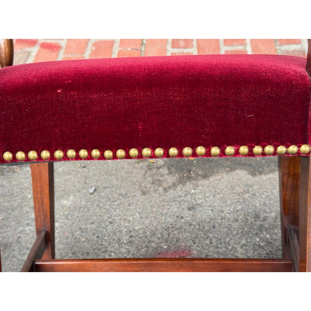 1920s Vintage Mahogany Hepplewhite Style Set of Six Dining Chairs For Sale - Image 5 of 12