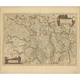 Hand-Colored Map of Lyonnais Region in France by Frederik De Wit, 1688 For Sale