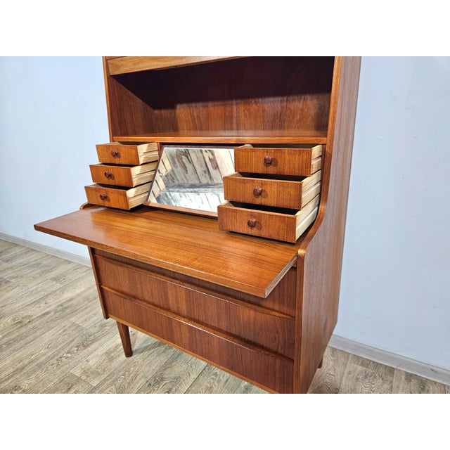 Vintage Danish Secretaire in Teak, 1960s For Sale - Image 4 of 18