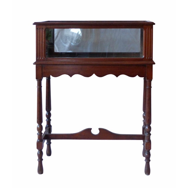 Jewelry Showcase Antique Oak and Glass For Sale - Image 4 of 4