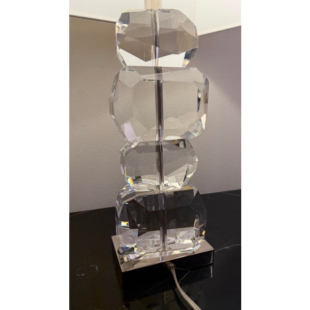 Metal Global Views Stacked Gemstone Short Table Lamp For Sale - Image 7 of 10