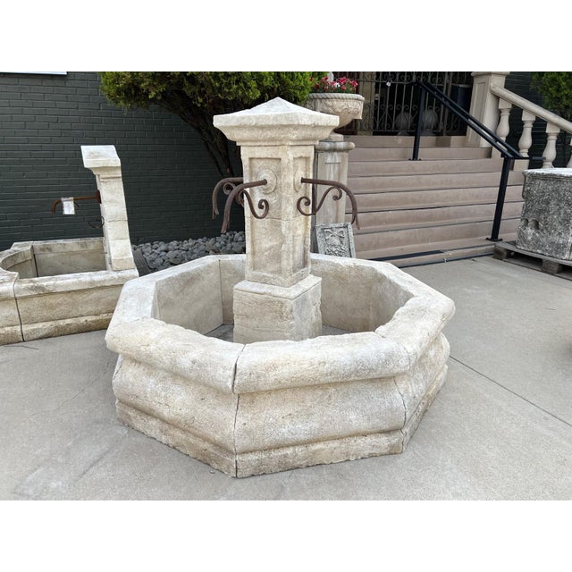French Country St. Michel Carved Limestone Center Fountain From Provence, France For Sale - Image 3 of 14