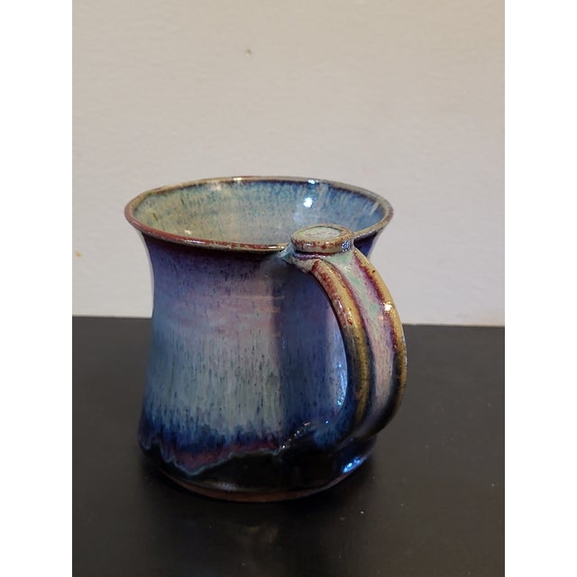 Contemporary 1990s Studio Pottery Mug Gradient Blue Purple For Sale - Image 3 of 14
