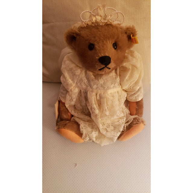 Steiff Collectible Teddy Bear- Bride. The Dimensions below are the box. dimensions. The 4th (Back view) and 9th (View from...