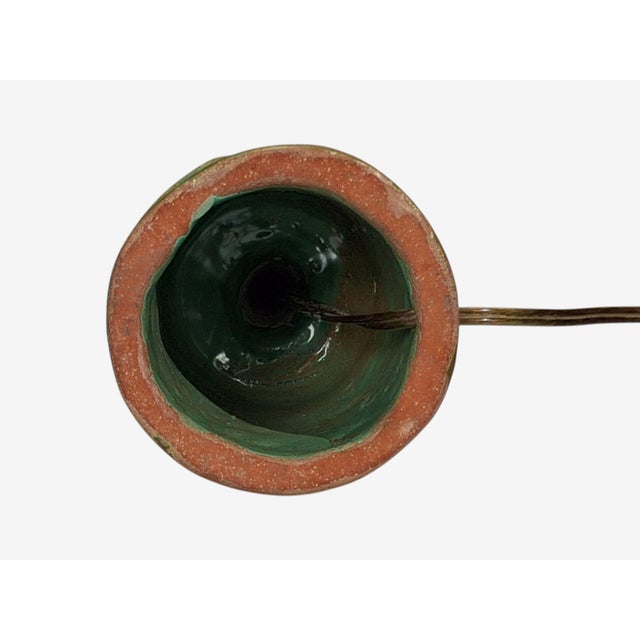 1970s Danish Modern, Table Lamp, Green Glazed Stoneware For Sale - Image 9 of 10