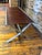 One‑of‑a‑Kind Mahogany Slatted Bench – Custom Brushed Steel Frame Modern Industrial Design For Sale - Image 11 of 12
