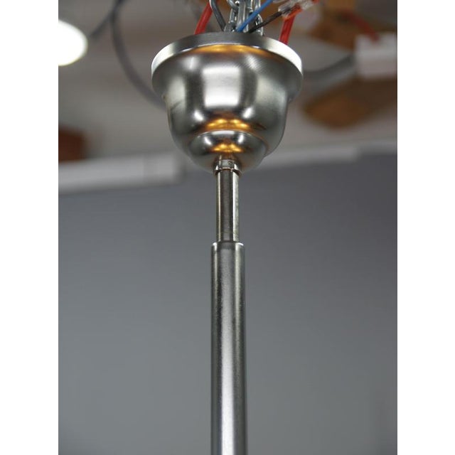Art Deco Functionalist Nickel-Plated Chandelier, 1930s For Sale - Image 9 of 18