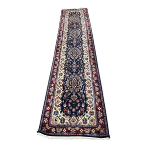 1990s Handwoven Persian Design Indian Rug - 2'6" X 10'7"