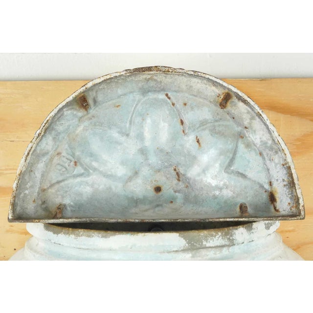 Sky Blue Early 20th Century French Enameled Cast Iron Lavabo Water Fountain For Sale - Image 8 of 9