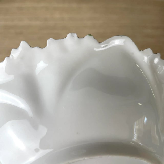 White r.s. Prussia Roses and Daisies Berry Bowl Set of 5 - Antique Serving Pieces For Sale - Image 8 of 11