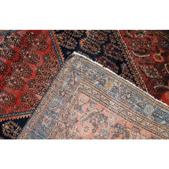 1900 - 1909 1900s, Handmade Antique Persian Farahan Rug 3.10' X 5.4' For Sale - Image 5 of 7