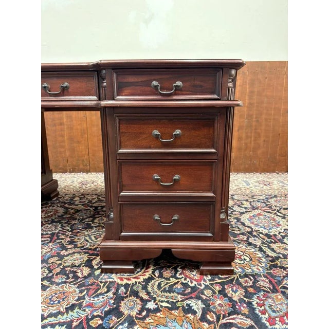 English Chesterfield Partners Desk For Sale - Image 11 of 18